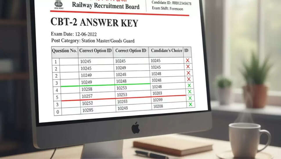 RRB NTPC CBT 2 परीक्षा 2025 की उत्तर कुंजी जारी