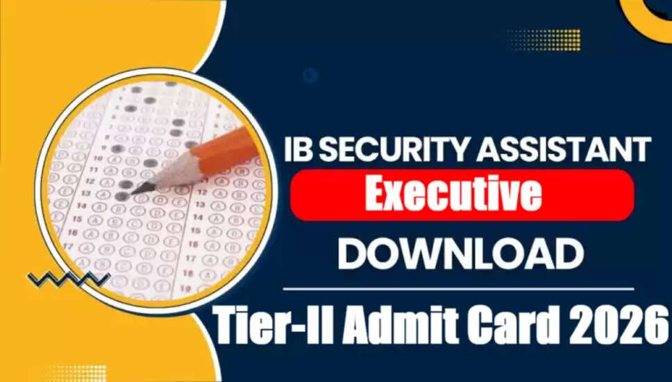 IB सुरक्षा सहायक/कार्यकारी टियर-II प्रवेश पत्र 2026 जारी