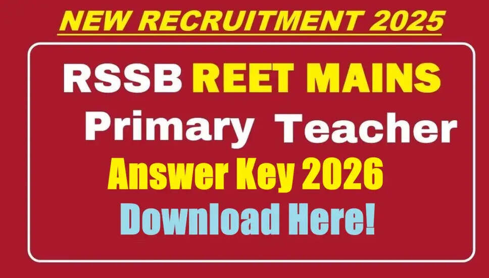 RSSB REET Mains Primary Teacher Answer Key 2026 Released