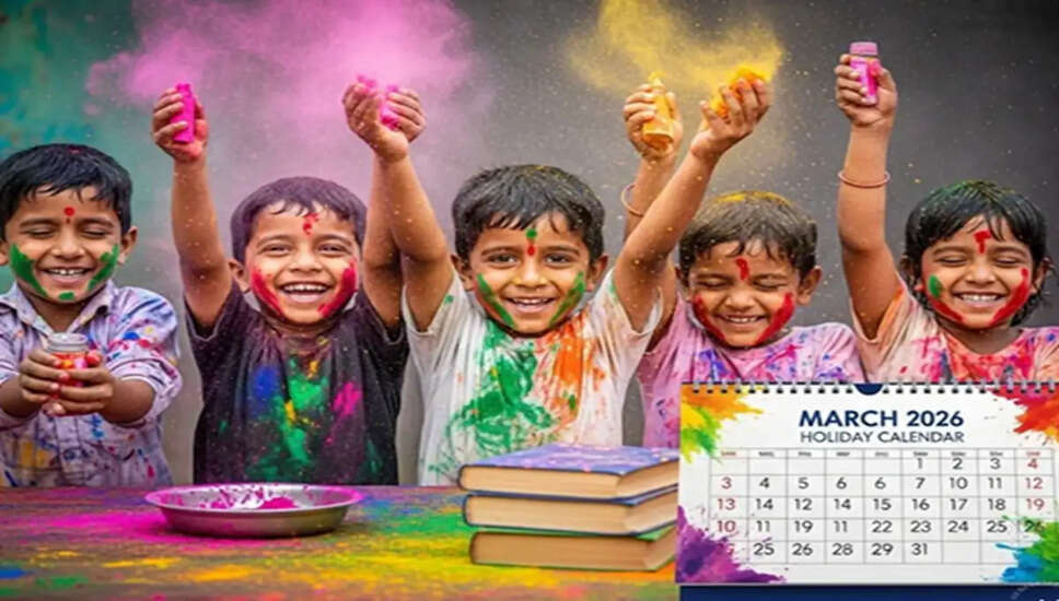मार्च 2026 में स्कूलों की छुट्टियों की जानकारी