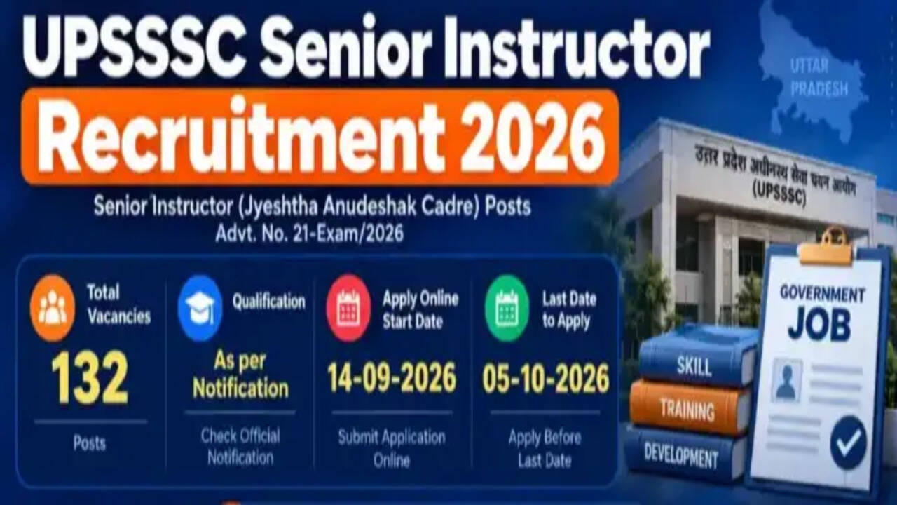 UPSSSC वरिष्ठ प्रशिक्षक भर्ती 2026: 132 पदों के लिए ऑनलाइन आवेदन करें, परीक्षा पैटर्न और पात्रता