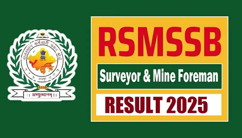 RSSB सर्वेयर और खनन पर्यवेक्षक परिणाम 2025 की घोषणा