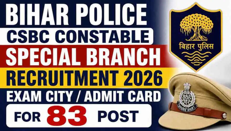 Bihar Police CSBC Constable Special Branch Recruitment 2026: Exam City and Admit Card Details