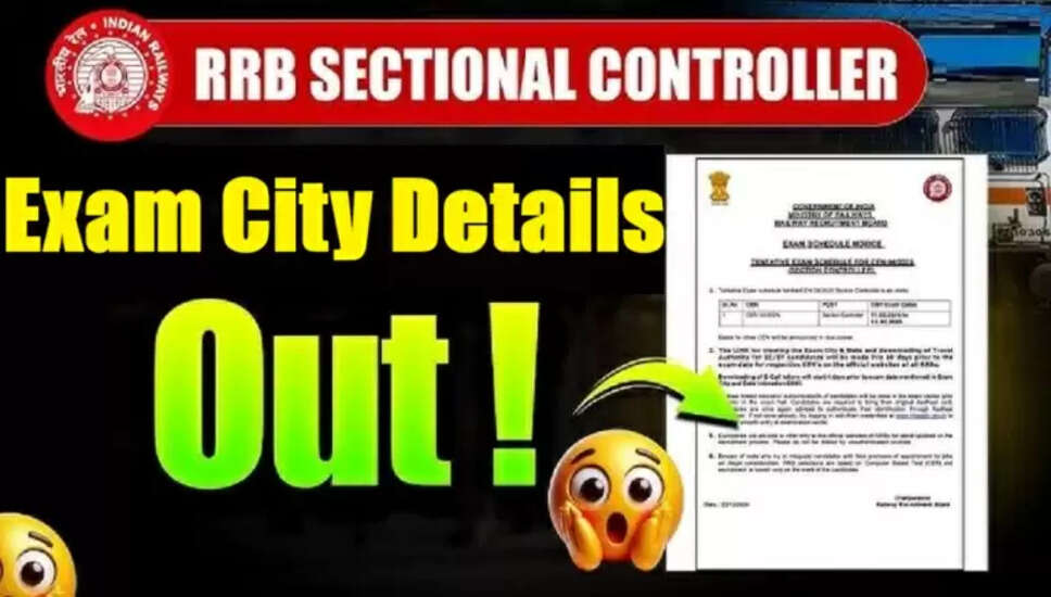 RRB सेक्शन कंट्रोलर परीक्षा 2026: परीक्षा शहर विवरण