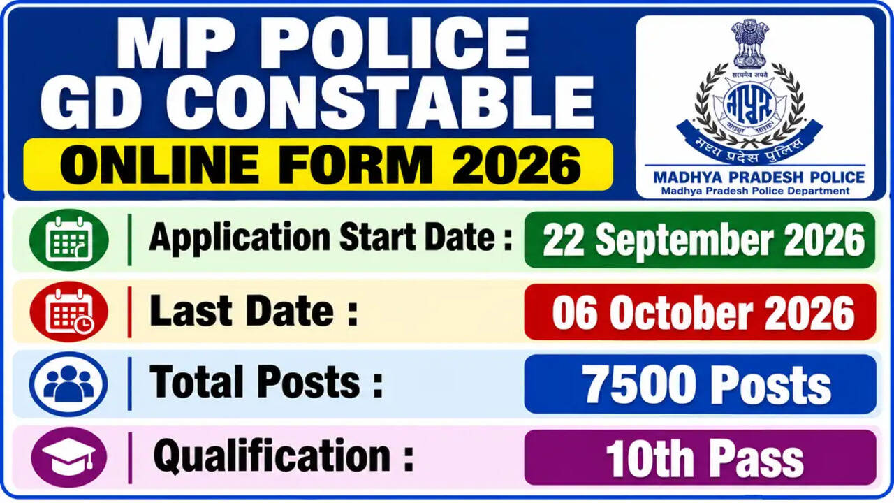 2026 में MP पुलिस GD कांस्टेबल भर्ती की अधिसूचना जारी