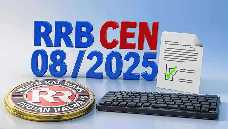 RRB Ministerial और Isolated Category CEN 08/2025 का आवेदन स्थिति जारी