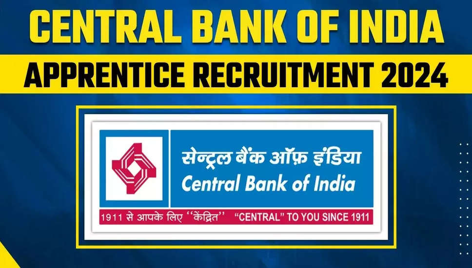सेंट्रल बैंक ऑफ इंडिया अपरेंटिस भर्ती 2024 - 3000 पदों के लिए पुनः आवेदन करें
