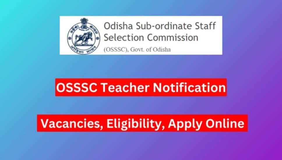 OSSSC शिक्षक भर्ती 2024 &ndash; 2629 पदों के लिए ऑनलाइन आवेदन करें