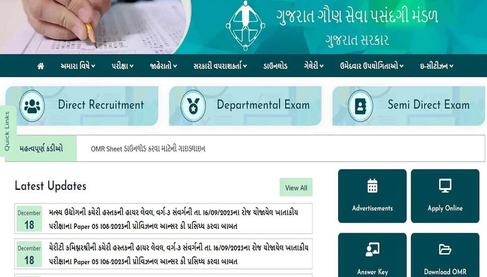 गुजरात: वीएमसी जूनियर क्लर्क परीक्षा 2023 का परिणाम घोषित, जीएसएसएसबी मेरिट सूची पीडीएफ डाउनलोड करें 