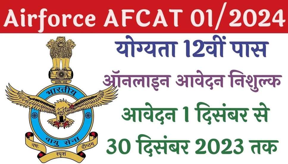 भारतीय वायु सेना में शामिल होने का सुनहरा मौका! एएफसीएटी 01/2024 भर्ती के लिए ऑनलाइन आवेदन शुरू