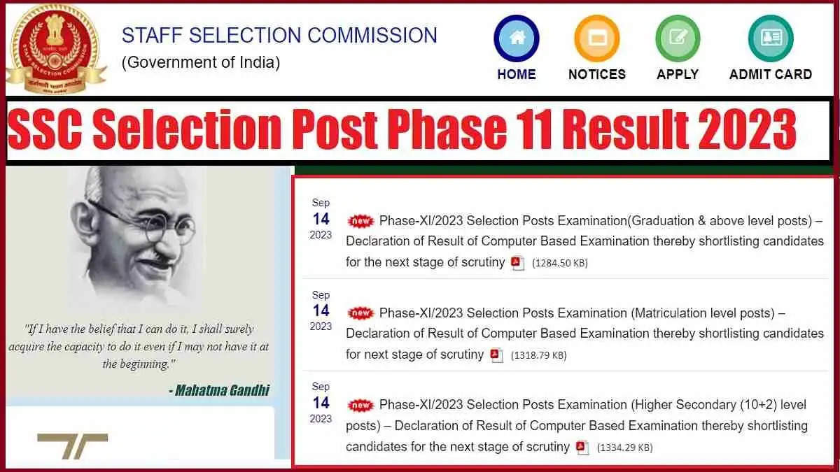 SSC चयन पद (फेज-IX) परिणाम 2023 – अतिरिक्त परिणाम जारी