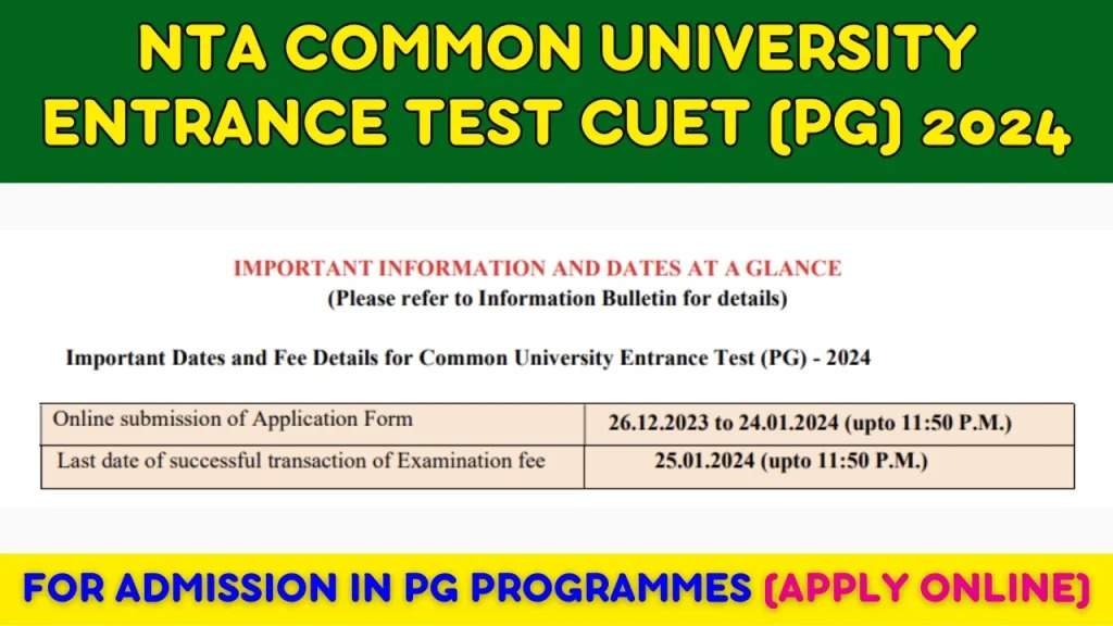 CUET PG Exam Date 2024 Out, Check Exam Schedule for All Subjects