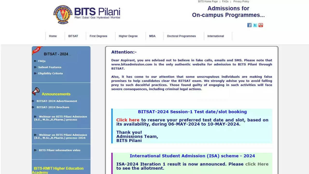 BITSAT 2024 Admit Card for Session 1 Now Available for Download at bitsadmission.com