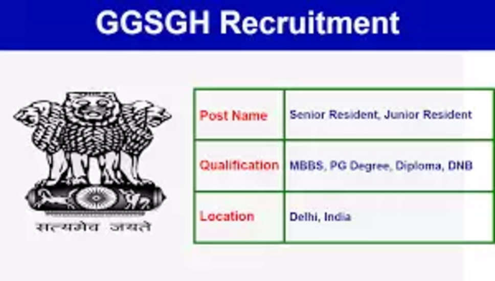 GGSGH, DELHI Recruitment 2023: जनकपुरी सुपर स्पेशिलिटी हॉस्पिटल, दिल्ली (GGSGH, DELHI) में नौकरी (Sarkari Naukri) पाने का एक शानदार अवसर निकला है। GGSGH, DELHI ने जूनियर और वरिष्ठ रेजिडेंट पदों (GGSGH, DELHI Recruitment 2023) को भरने के लिए आवेदन मांगे हैं। इच्छुक एवं योग्य उम्मीदवार जो इन रिक्त पदों (GGSGH, DELHI Recruitment 2023) के लिए आवेदन करना चाहते हैं, वे GGSGH, DELHI की आधिकारिक वेबसाइट GGSGH, portal.delhi.gov.in   पर जाकर अप्लाई कर सकते हैं। इन पदों (GGSGH, DELHI Recruitment 2023) के लिए अप्लाई करने की अंतिम तिथि 27 जनवरी 2023 है।   इसके अलावा उम्मीदवार सीधे इस आधिकारिक लिंक GGSGH, portal.delhi.gov.in पर क्लिक करके भी इन पदों (GGSGH, DELHI Recruitment 2023) के लिए अप्लाई कर सकते हैं।   अगर आपको इस भर्ती से जुड़ी और डिटेल जानकारी चाहिए, तो आप इस लिंक GGSGH, DELHI Recruitment 2023 Notification PDF के जरिए आधिकारिक नोटिफिकेशन (GGSGH, DELHI Recruitment 2023) को देख और डाउनलोड कर सकते हैं। इस भर्ती (GGSGH, DELHI Recruitment 2023) प्रक्रिया के तहत कुल 67 पद को भरा जाएगा।   GGSGH, DELHI Recruitment 2023 के लिए महत्वपूर्ण तिथियां ऑनलाइन आवेदन शुरू होने की तारीख – ऑनलाइन आवेदन करने की आखरी तारीख- 27 जनवरी 2023 GGSGH, DELHI Recruitment 2023 के लिए पदों का  विवरण पदों की कुल संख्या- :67 पद GGSGH, DELHI Recruitment 2023 पद भर्ती स्थान दिल्ली GGSGH, DELHI Recruitment 2023 के लिए योग्यता (Eligibility Criteria) जूनियर और वरिष्ठ रेजिडेंट  - मान्यता प्राप्त संस्थान से एम.बी.बी.एस डिग्री पास हो और अनुभव हो GGSGH, DELHI Recruitment 2023 के लिए उम्र सीमा (Age Limit) जूनियर और वरिष्ठ रेजिडेंट  - उम्मीदवारों की आयु सीमा विभाग के नियमानुसार  मान्य होगी. GGSGH, DELHI Recruitment 2023 के लिए वेतन (Salary) जूनियर और वरिष्ठ रेजिडेंट  - नियमानुसार GGSGH, DELHI Recruitment 2023 के लिए चयन प्रक्रिया (Selection Process) साक्षात्कार के आधार पर किया जाएगा। GGSGH, DELHI Recruitment 2023 के लिए आवेदन कैसे करें इच्छुक और योग्य उम्मीदवार GGSGH, DELHI की आधिकारिक वेबसाइट (portal.delhi.gov.in) के माध्यम से 27 जनवरी 2023 तक आवेदन कर सकते हैं। इस सबंध में विस्तृत जानकारी के लिए आप ऊपर दिए गए आधिकारिक अधिसूचना को देखें। यदि आप सरकारी नौकरी पाना चाहते है, तो अंतिम तिथि निकलने से पहले इस भर्ती के लिए अप्लाई करें और अपना सरकारी नौकरी पाने का सपना पूरा करें। इस तरह की और लेटेस्ट सरकारी नौकरियों की जानकारी के लिए आप naukrinama.com पर जा सकते है।  GGSGH, DELHI Recruitment 2023: A great opportunity has emerged to get a job (Sarkari Naukri) in Janakpuri Super Specialty Hospital, Delhi (GGSGH, DELHI). GGSGH, DELHI has sought applications to fill Junior and Senior Resident posts (GGSGH, DELHI Recruitment 2023). Interested and eligible candidates who want to apply for these vacant posts (GGSGH, DELHI Recruitment 2023), can apply by visiting the official website of GGSGH, Delhi, GGSGH, portal.delhi.gov.in. The last date to apply for these posts (GGSGH, DELHI Recruitment 2023) is 27 January 2023. Apart from this, candidates can also apply for these posts (GGSGH, DELHI Recruitment 2023) by directly clicking on this official link GGSGH, portal.delhi.gov.in. If you want more detailed information related to this recruitment, then you can see and download the official notification (GGSGH, DELHI Recruitment 2023) through this link GGSGH, DELHI Recruitment 2023 Notification PDF. A total of 67 posts will be filled under this recruitment (GGSGH, DELHI Recruitment 2023) process. Important Dates for GGSGH, DELHI Recruitment 2023 Online Application Starting Date – Last date for online application - 27 January 2023 Details of posts for GGSGH, DELHI Recruitment 2023 Total No. of Posts- :67 Posts GGSGH, DELHI Recruitment 2023 Posts Recruitment Location Delhi Eligibility Criteria for GGSGH, DELHI Recruitment 2023 Junior and Senior Resident - MBBS degree from recognized institute with experience Age Limit for GGSGH, DELHI Recruitment 2023 Junior and Senior Resident - The age limit of the candidates will be valid as per the rules of the department. Salary for GGSGH, DELHI Recruitment 2023 Junior and Senior Resident - As per rules Selection Process for GGSGH, DELHI Recruitment 2023 Will be done on the basis of interview. How to Apply for GGSGH, DELHI Recruitment 2023 Interested and eligible candidates can apply through the official website of GGSGH, DELHI (portal.delhi.gov.in) latest by 27 January 2023. For detailed information in this regard, refer to the official notification given above. If you want to get a government job, then apply for this recruitment before the last date and fulfill your dream of getting a government job. You can visit naukrinama.com for more such latest government jobs information.