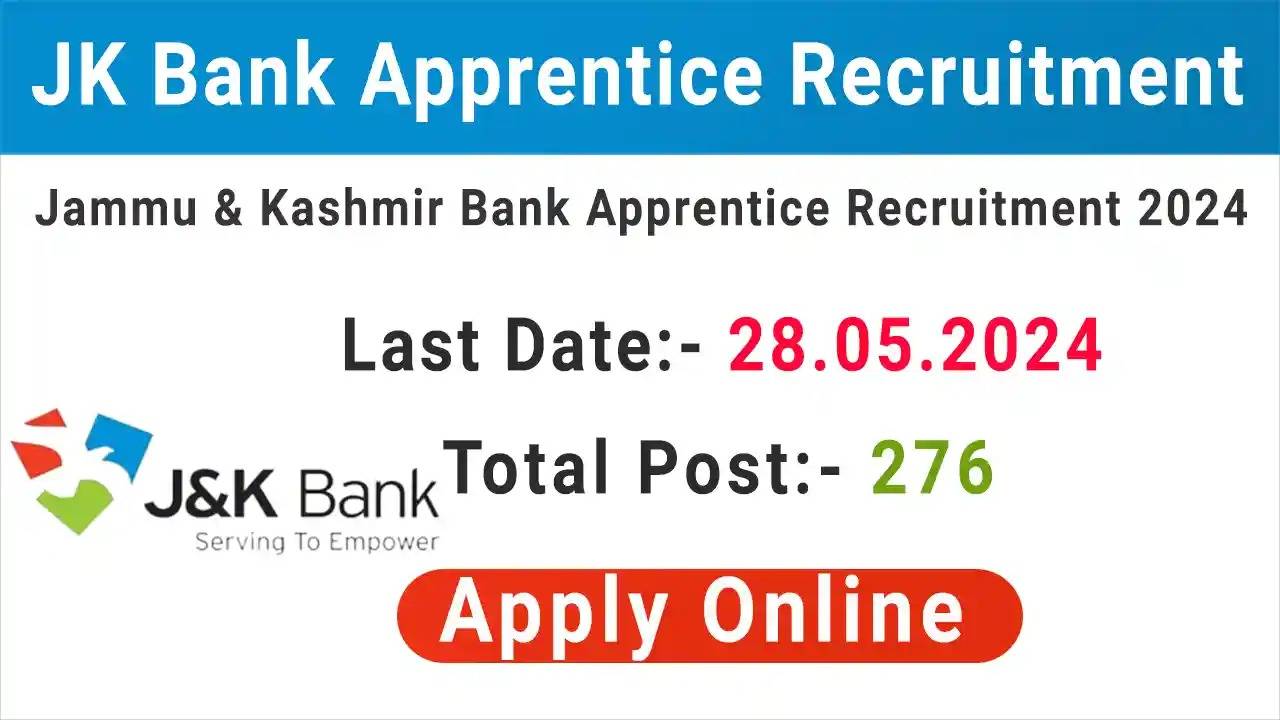 Jammu & Kashmir Bank Apprentice Recruitment 2024: Apply Now for 276 Vacancies