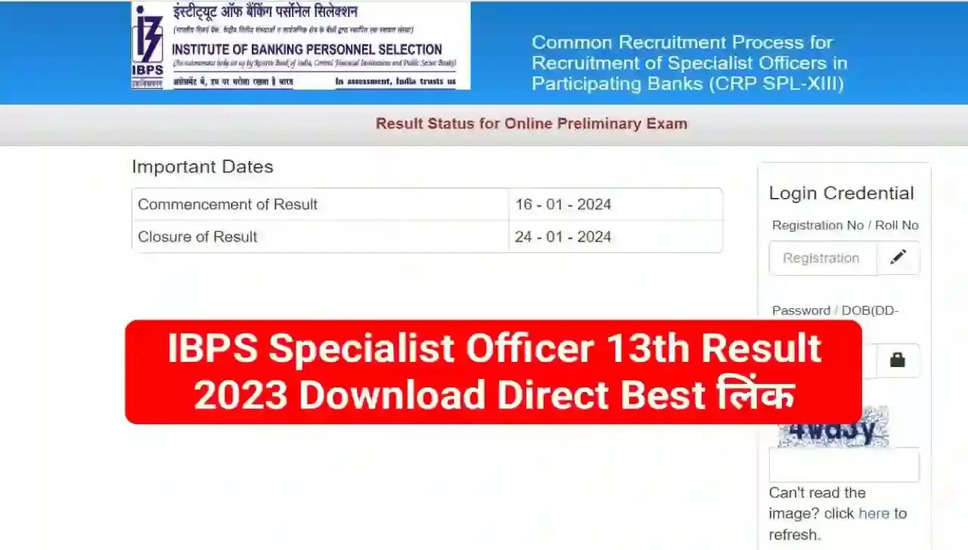 IBPS विशेषज्ञ अधिकारी (SO) 13वीं भर्ती 2023: अंतिम परिणाम घोषित, अभी चेक करें 
