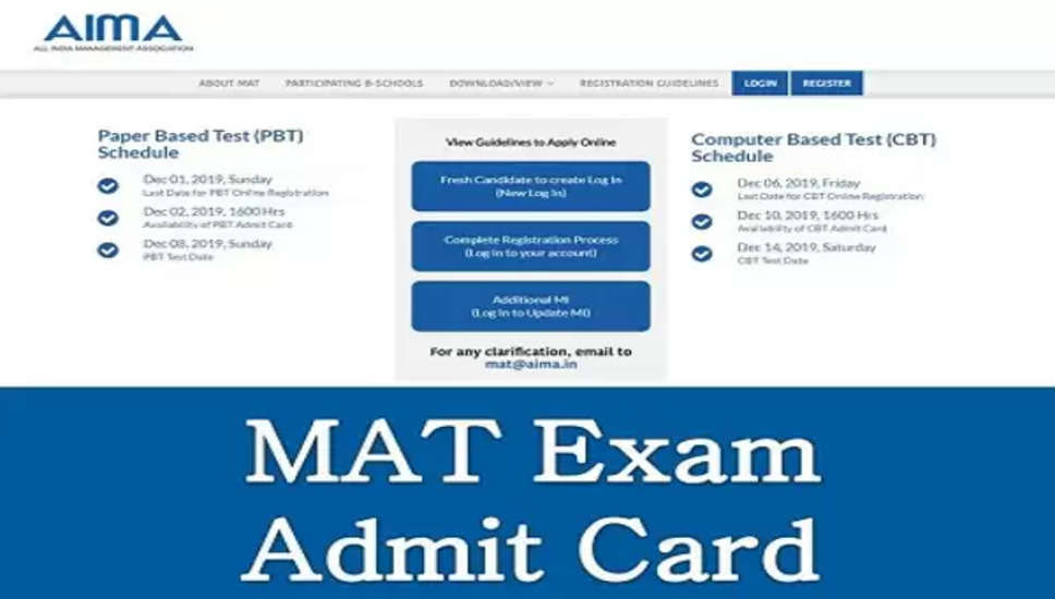 AIMA MAT परीक्षा 2022 के लिए प्रवेश पत्र जारी