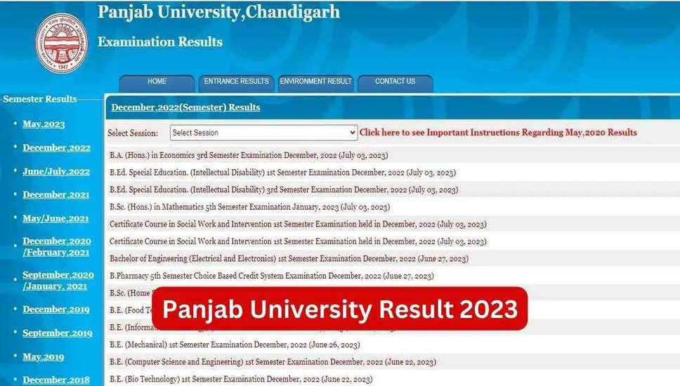 पंजाब विश्वविद्यालय परिणाम 2024 puchd.ac.in पर उपलब्ध; यूजी और पीजी मार्कशीट डाउनलोड करें