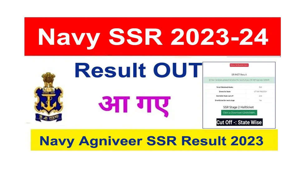भारतीय नौसेना अग्निवीर (एसएसआर) - 02/2023 (नवंबर) परिणाम 2023 - चरण II परिणाम जारी, अपना परिणाम ऑनलाइन देखें