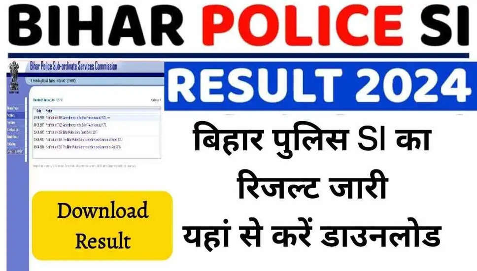 बिहार पुलिस उप निरीक्षक भर्ती 2024: प्रारंभिक परीक्षा परिणाम जारी