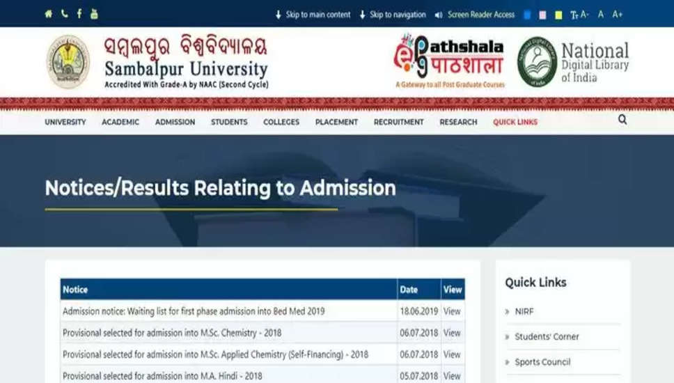 संबलपुर विश्वविद्यालय ने UG और PG परिणाम घोषित किए: suniv.ac.in से मार्कशीट सीधे डाउनलोड करें