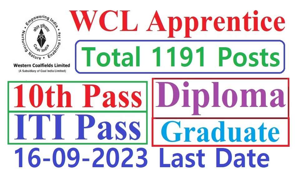 WCL अपरेंटिस भर्ती 2023: ITI, ग्रेजुएट, और तकनीशियन अपरेंटिस के लिए 1191 रिक्तियों के लिए ऑनलाइन आवेदन करें