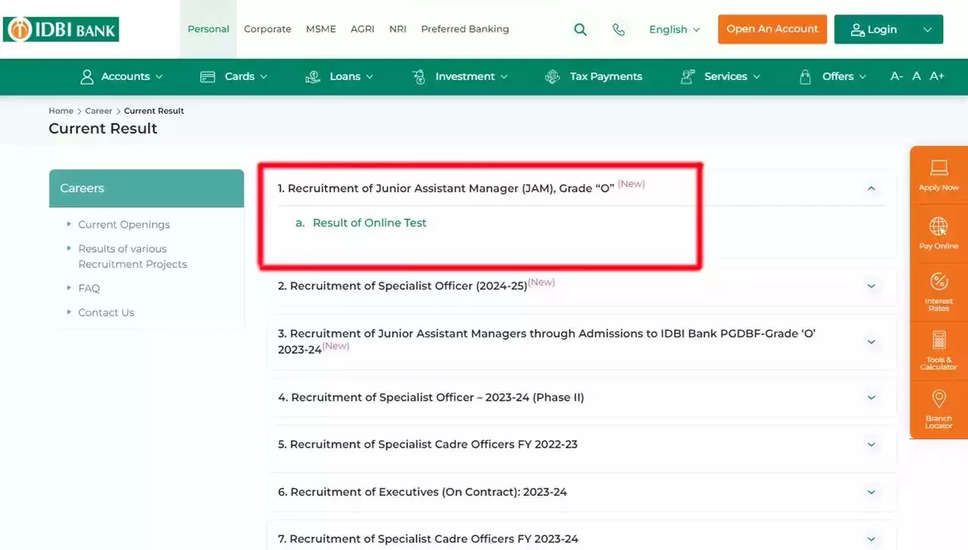 आईडीबीआई बैंक ने जूनियर सहायक प्रबंधक परीक्षा परिणाम 2024 घोषित किए, अभी डाउनलोड करें 
