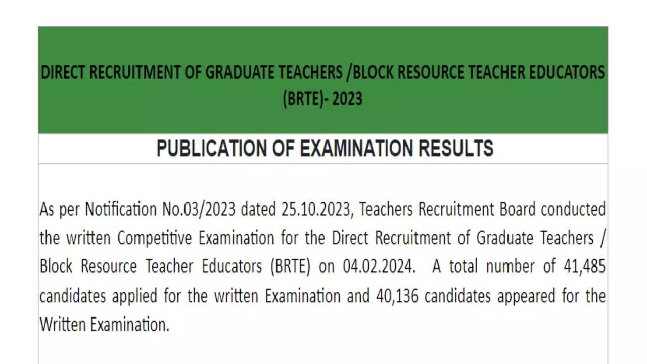 TN TRB Graduate Teacher/BRTE Result 2024: Revised Result Out Now!