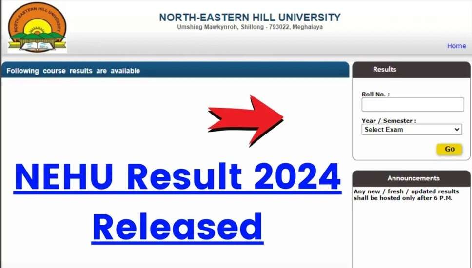 NEHU UG परिणाम 2024 जारी &ndash; अपने मार्कशीट को exams.nehu.ac.in से डाउनलोड करें
