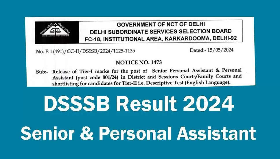 दिल्ली DSSSB नवीनतम परिणाम 2024: नए परिणाम और आगामी तिथियों का अपडेट