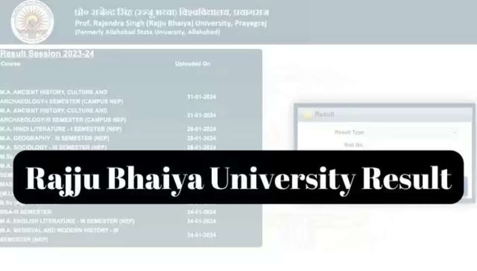 राज्जु भैया विश्वविद्यालय परिणाम 2024 घोषित: prsuniv.ac.in पर UG PG परिणाम PDF को सीधा डाउनलोड करें