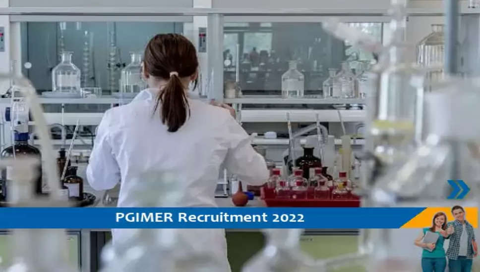 PGIMER Junior Research Fellow Recruitment 2022 for Central Govt Jobs in India. Get Latest Jobs Notification for Career and Vacancies for Junior Research