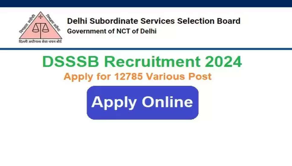 दिल्ली डीएसएसएसबी भर्ती 2024: 12,785 विभिन्न पदों के लिए ऑनलाइन आवेदन करें!